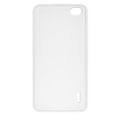Skaidrus/baltas su kieto silikono rėmu plastikinis Huawei Honor 6 dėklas (dėkliukas) / Priedai.lt
