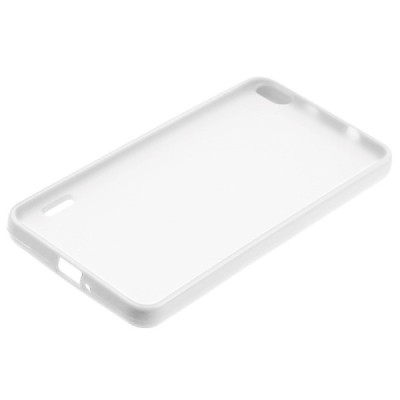 Skaidrus/baltas su kieto silikono rėmu plastikinis Huawei Honor 6 dėklas (dėkliukas) / Priedai.lt