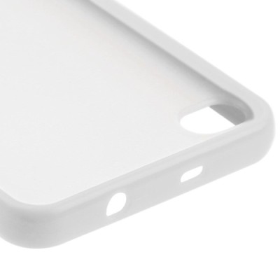 Skaidrus/baltas su kieto silikono rėmu plastikinis Huawei Honor 6 dėklas (dėkliukas) / Priedai.lt