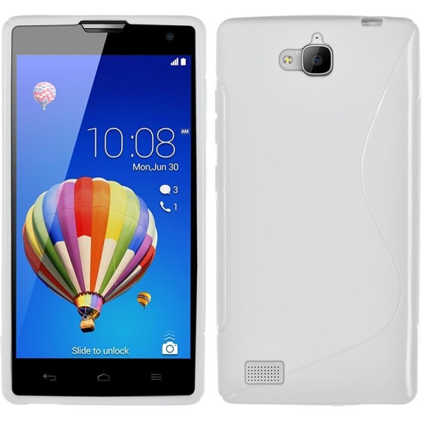 Kõva silikoon (TPU) kaaned - valge (Honor 3C)
