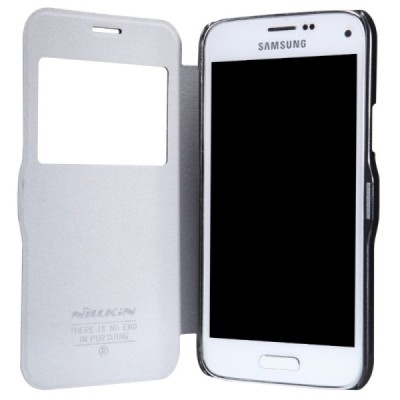 Samsung Galaxy S5 mini (G800) juodas odinis atverčiamas Nillkin Fresh dėklas / Priedai.lt