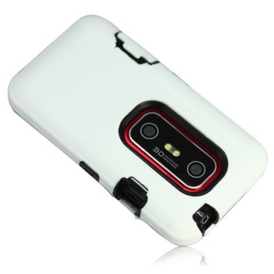 Dvigubas HTC Evo 3D baltas dėklas / Priedai.lt