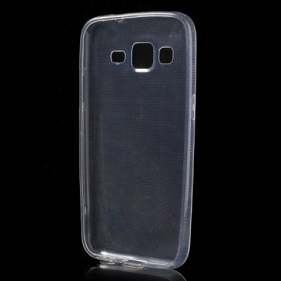 Samsung Galaxy Core Prime (G360) skaidrus (permatomas) kieto silikono TPU ploniausias pasaulyje bespalvis dėklas / Priedai.lt