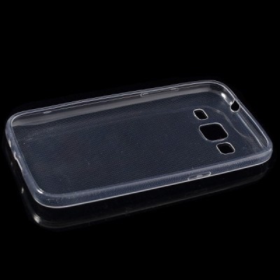 Samsung Galaxy Core Prime (G360) skaidrus (permatomas) kieto silikono TPU ploniausias pasaulyje bespalvis dėklas / Priedai.lt