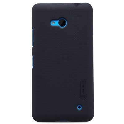 Microsoft Lumia 640 Nillkin Frosted Shield juodas plastikinis dėklas + apsauginė ekrano plėvelė / Priedai.lt