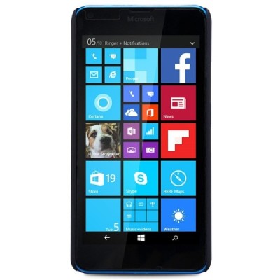 Microsoft Lumia 640 Nillkin Frosted Shield juodas plastikinis dėklas + apsauginė ekrano plėvelė / Priedai.lt
