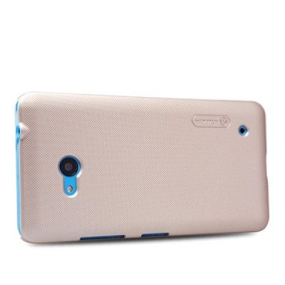 Microsoft Lumia 640 Nillkin Frosted Shield auksinis plastikinis dėklas + apsauginė ekrano plėvelė / Priedai.lt