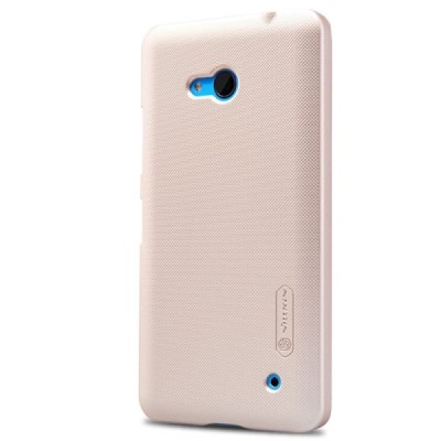 Microsoft Lumia 640 Nillkin Frosted Shield auksinis plastikinis dėklas + apsauginė ekrano plėvelė / Priedai.lt