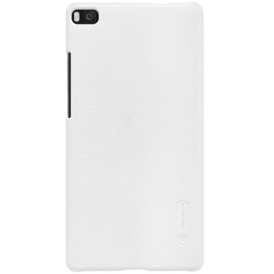 Huawei P8 Nillkin Frosted Shield baltas plastikinis dėklas + apsauginė ekrano plėvelė / Priedai.lt