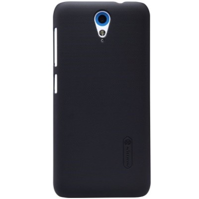 HTC Desire 620 Nillkin Frosted Shield juodas plastikinis dėklas + apsauginė ekrano plėvelė / Priedai.lt