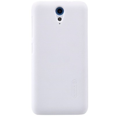 HTC Desire 620 Nillkin Frosted Shield baltas plastikinis dėklas + apsauginė ekrano plėvelė / Priedai.lt