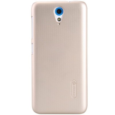 HTC Desire 620 Nillkin Frosted Shield auksinis plastikinis dėklas + apsauginė ekrano plėvelė / Priedai.lt