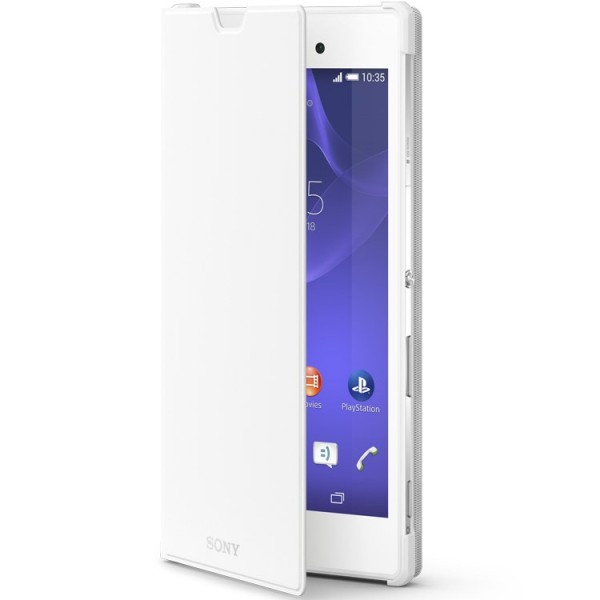 „Sony“ Style Cover Stand tahke kaaned - valge (Xperia T3)
