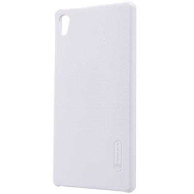 Sony Xperia Z3+ Plius Nillkin Frosted Shield baltas plastikinis dėklas + apsauginė ekrano plėvelė / Priedai.lt