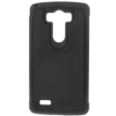Sustiprintos apsaugos LG G3 D855 (D850, D851) juodas kieto silikono (TPU) ir plastiko dėklas / Priedai.lt