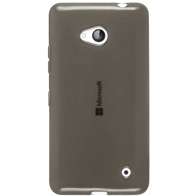 Microsoft Lumia 640 Dual Sim skaidrus (permatomas) kieto silikono TPU ploniausias pasaulyje pilkas dėklas / Priedai.lt