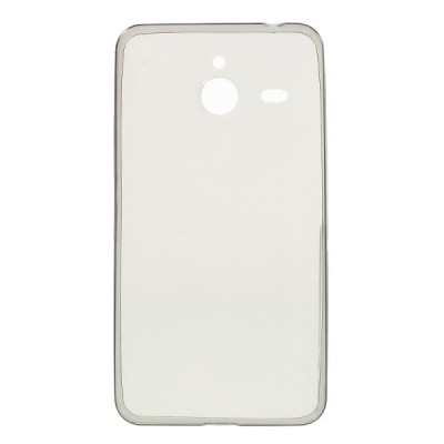 Microsoft Lumia 640 XL skaidrus (permatomas) kieto silikono TPU ploniausias pasaulyje pilkas dėklas / Priedai.lt