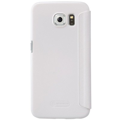 Samsung Galaxy S6 (G920) baltas odinis atverčiamas Nillkin Sparkle dėklas / Priedai.lt