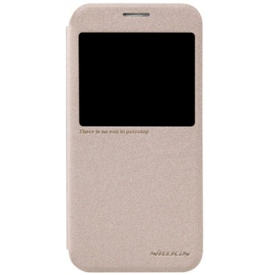Samsung Galaxy S6 (G920) auksinis odinis atverčiamas Nillkin Sparkle dėklas / Priedai.lt