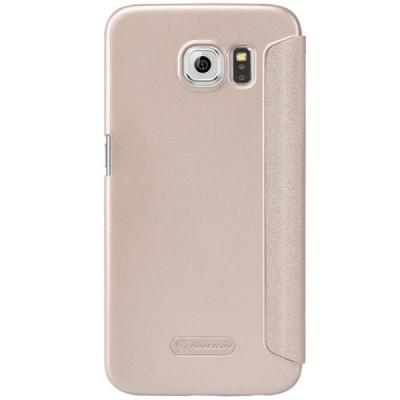 Samsung Galaxy S6 (G920) auksinis odinis atverčiamas Nillkin Sparkle dėklas / Priedai.lt