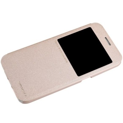 Samsung Galaxy S6 (G920) auksinis odinis atverčiamas Nillkin Sparkle dėklas / Priedai.lt
