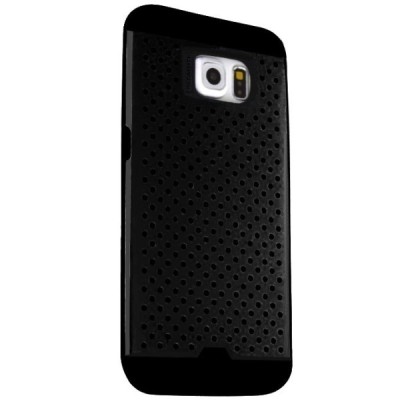 Sustiprintos apsaugos Samsung Galaxy S6 G920 juodas kieto silikono (TPU) ir plastiko dėklas / Priedai.lt