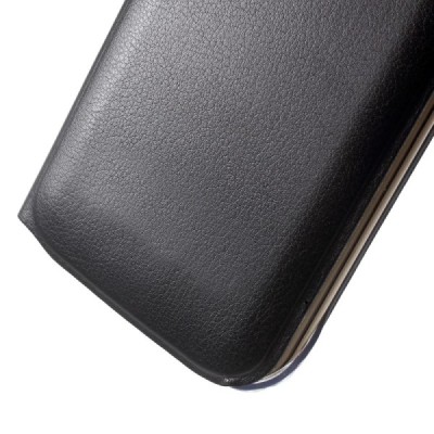 Samsung Galaxy S6 Edge juodas odinis atverčiamas Smart Wallet dėklas - piniginė / Priedai.lt
