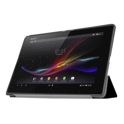 Sony Xperia Tablet Z4 atverčiamas juodas odinis dėklas - knygutė / Priedai.lt