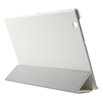 Sony Xperia Tablet Z4 atverčiamas baltas odinis dėklas - knygutė / Priedai.lt