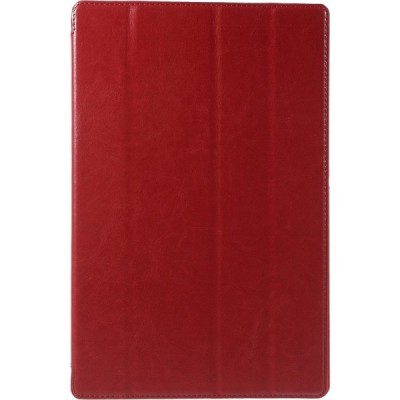 Sony Xperia Tablet Z4 atverčiamas raudonas odinis dėklas - knygutė / Priedai.lt
