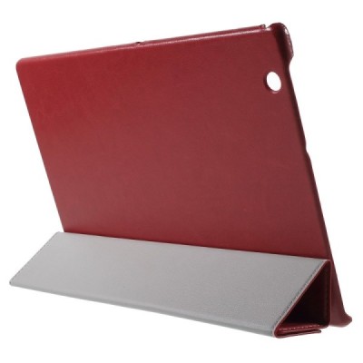 Sony Xperia Tablet Z4 atverčiamas raudonas odinis dėklas - knygutė / Priedai.lt