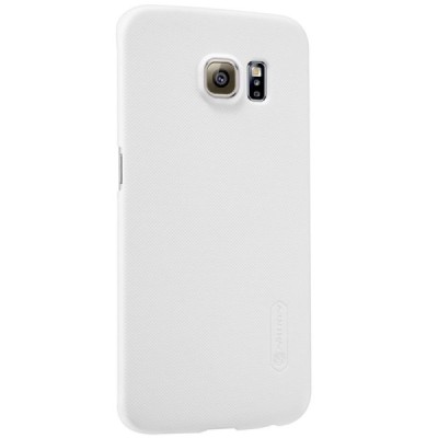 Samsung Galaxy S6 Edge (G925) Nillkin Frosted Shield baltas plastikinis dėklas + apsauginė ekrano plėvelė / Priedai.lt