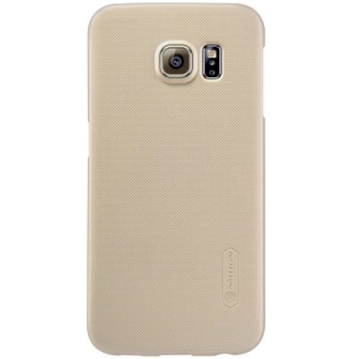Samsung Galaxy S6 Edge (G925) Nillkin Frosted Shield auksinis plastikinis dėklas + apsauginė ekrano plėvelė / Priedai.lt