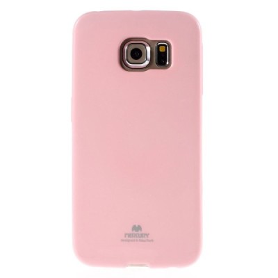 Samsung Galaxy S6 Edge (G925) Mercury šviesiai rožinis kieto silikono tpu dėklas - nugarėlė / Priedai.lt
