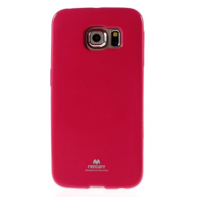 Samsung Galaxy S6 Edge (G925) Mercury tamsiai rožinis kieto silikono tpu dėklas - nugarėlė / Priedai.lt