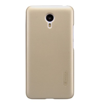 Meizu m2 note Nillkin Frosted Shield auksinis plastikinis dėklas + apsauginė ekrano plėvelė / Priedai.lt
