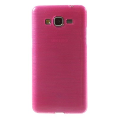 Samsung Galaxy Grand Prime (G350) skaidrus (permatomas) kieto silikono rožinis TPU dėklas - nugarėlė / Priedai.lt