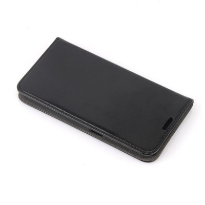 Samsung Galaxy S6 (G920) solidus atverčiamas juodas odinis dėklas - knygutė / Priedai.lt