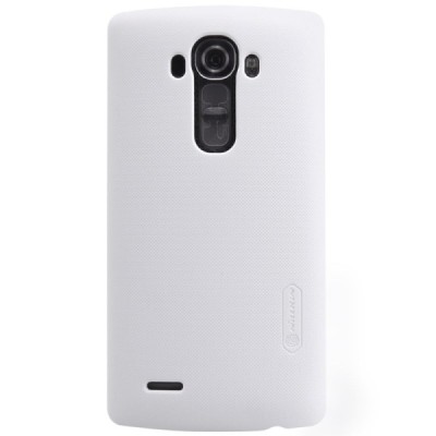 LG G4 Stylus (H635) Nillkin Frosted Shield baltas plastikinis dėklas + apsauginė ekrano plėvelė / Priedai.lt