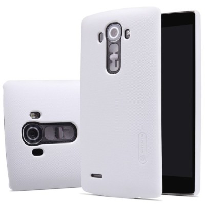 LG G4 Stylus (H635) Nillkin Frosted Shield baltas plastikinis dėklas + apsauginė ekrano plėvelė / Priedai.lt