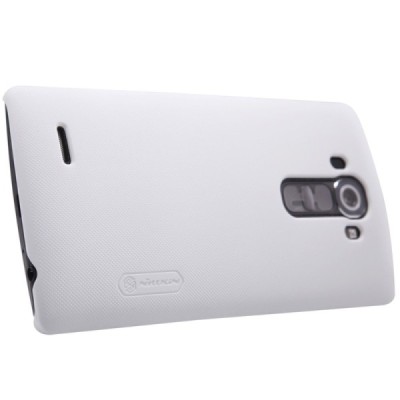 LG G4 Stylus (H635) Nillkin Frosted Shield baltas plastikinis dėklas + apsauginė ekrano plėvelė / Priedai.lt