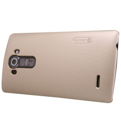 LG G4 Stylus (H635) Nillkin Frosted Shield auksinis plastikinis dėklas + apsauginė ekrano plėvelė / Priedai.lt