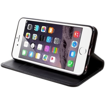 Apple iPhone 6 Plus „2in1“ solidus atverčiamas juodas odinis dėklas - knygutė / Priedai.lt