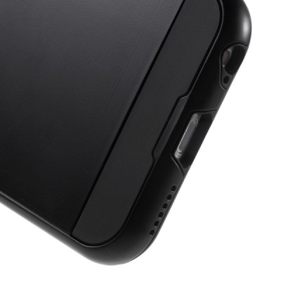 Sustiprintos apsaugos Apple iPhone 6 Plus (6s Plus) juodas kieto silikono (TPU) ir plastiko dėklas / Priedai.lt