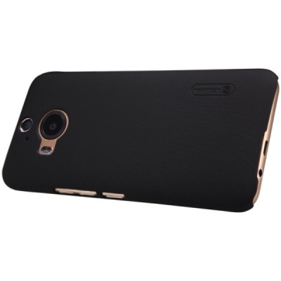 HTC One M9+ Plus Nillkin Frosted Shield juodas plastikinis dėklas + apsauginė ekrano plėvelė / Priedai.lt
