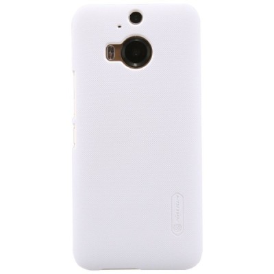 HTC One M9+ Plus Nillkin Frosted Shield baltas plastikinis dėklas + apsauginė ekrano plėvelė / Priedai.lt