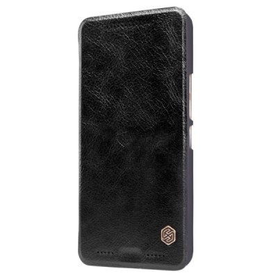 Prabangus „Nillkin“ Qin serijos juodas odinis atverčiamas HTC One M9+ Plus dėklas / Priedai.lt