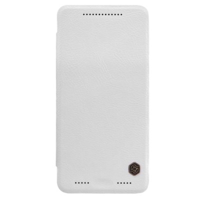 Prabangus „Nillkin“ Qin serijos baltas odinis atverčiamas HTC One M9+ Plus dėklas / Priedai.lt
