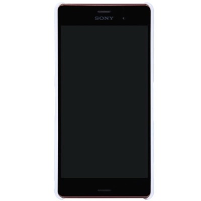 Sony Xperia Z3 Nillkin Frosted Shield baltas plastikinis dėklas + apsauginė ekrano plėvelė / Priedai.lt