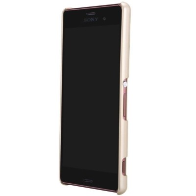 Sony Xperia Z3 Nillkin Frosted Shield auksinis plastikinis dėklas + apsauginė ekrano plėvelė / Priedai.lt